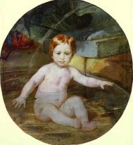 Enfant dans une piscine Portrait de prince AG Gagarine dans l'en