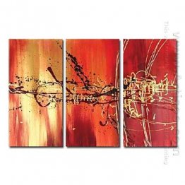 Hand-painted Abstract Oil Painting - Set of 3