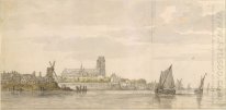 View of the Groote Kerk in Dordrecht from the River Maas