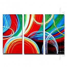 Hand-painted Abstract Oil Painting - Set of 3