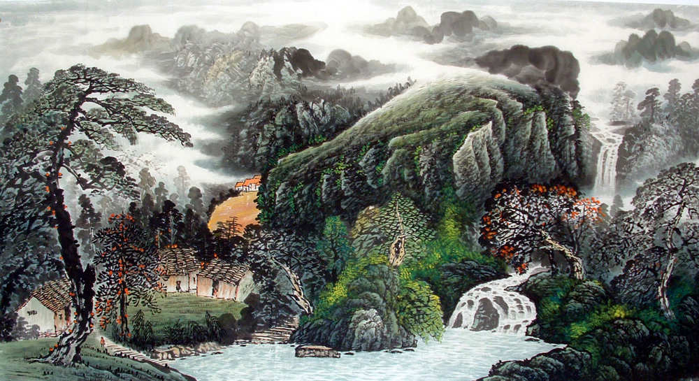 Chinese Painting: A Courtyard in the Mountain - Chinese Painting ...