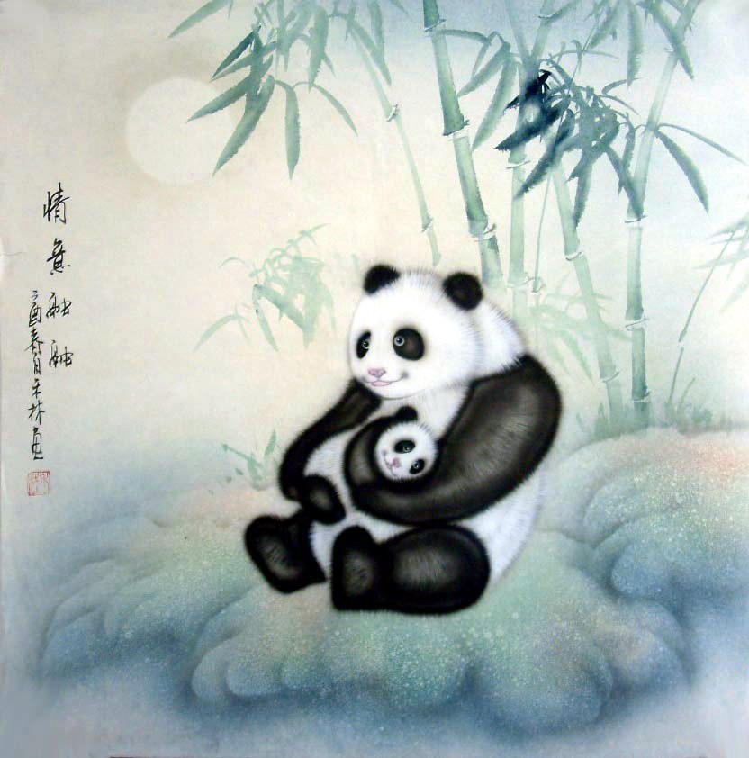 chinese panda painting