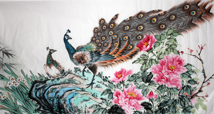 Chinese Painting: Peacock - Chinese Painting CNAG235289 - Artisoo.com