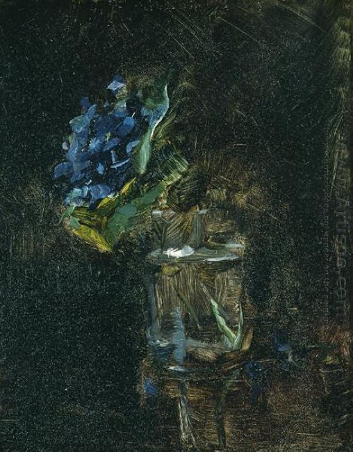Ramo de violetas en un florero 1882 - Pintura al óleo
