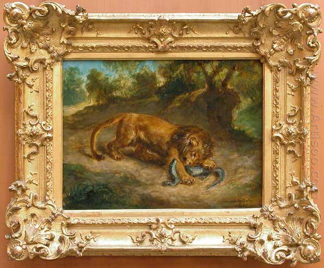 Lion Et Alligator 1855
