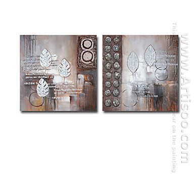 Hand-painted Abstract Oil Painting - Set of 2