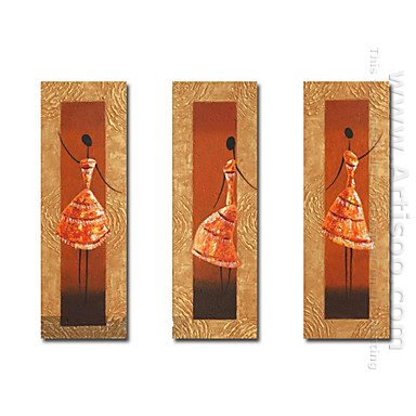 Hand-painted Abstract Oil Painting - Set of 3 -Canvas Sets