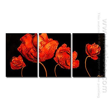 Hand-painted Abstract Oil Painting - Set of 3