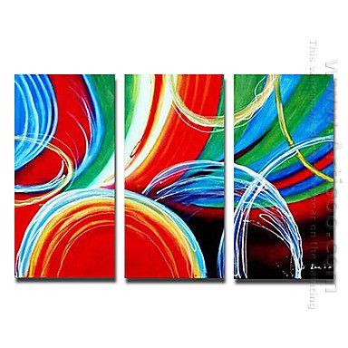 Hand-painted Abstract Oil Painting - Set of 3 -Canvas Sets