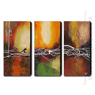 Peinte à la main l'huile abstraite - Lot de 3