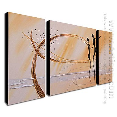 Hand-painted Abstract Oil Painting - Set of 3