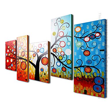 Hand-painted Abstract Oil Painting - Set of 5