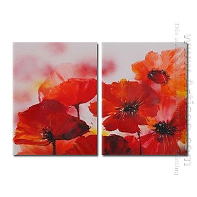 Tangan-Dicat Floral Oil Painting - Set 2