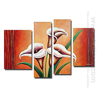 Tangan-Dicat Floral Oil Painting - Set 4