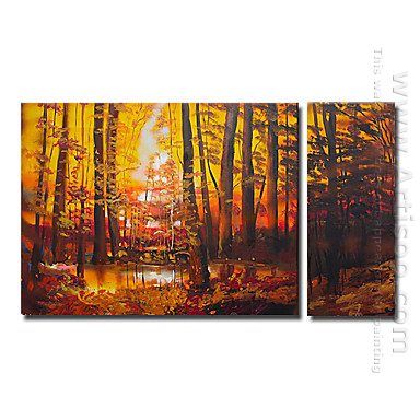 Tangan-Dicat Landscape Oil Painting - Set 2