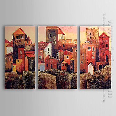 Tangan-Dicat Landscape Oil Painting - Set 3