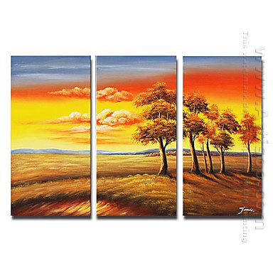 Pintados a mano paisaje pintura al óleo - Juego de 3 - Ensembles