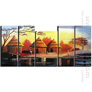 Hand-painted Landscape Oil Painting - Set of 5