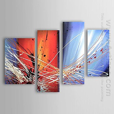 Handgeschilderde Landschappen olieverfschilderij - Set van 4