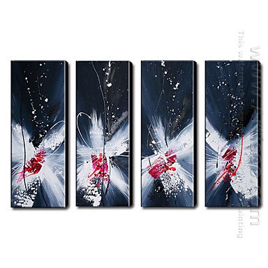 Dipinti a mano olio pittura astratta di paesaggio - set di 4