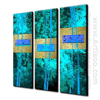 Hand Painted Oil Painting Abstract - Set of 3