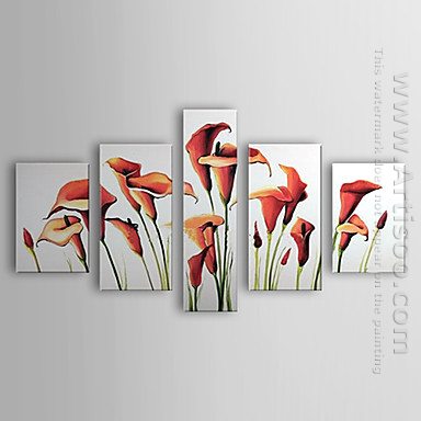 Tangan-Dicat Floral Oil Painting Calla Lily - Set 3 1302-Fl00