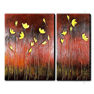 Peint à la main peinture à l\'huile florale - Lot de 2