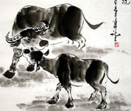 Chinese Koe Schilderkunst