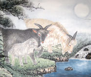 Chinese Schaap Schilderkunst