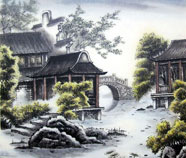 Chinese Gebouwen Schilderkunst
