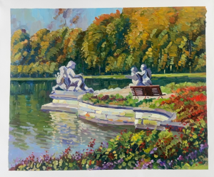 Lake And Gardens With Statuary Landscape